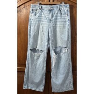 Women's American Eagle‎ Distressed Strigid Stovepipe Jeans Sz 14 No Pilling EC